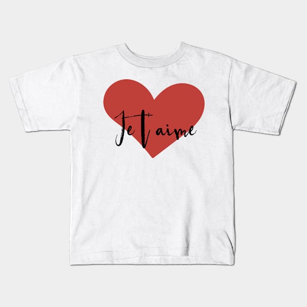 Je T'aime Kids T-Shirt by deificusArt